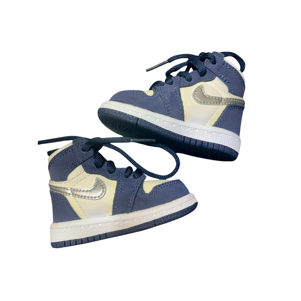 Nike Air Jordan 1 Mid Toddler Navy White Size 2